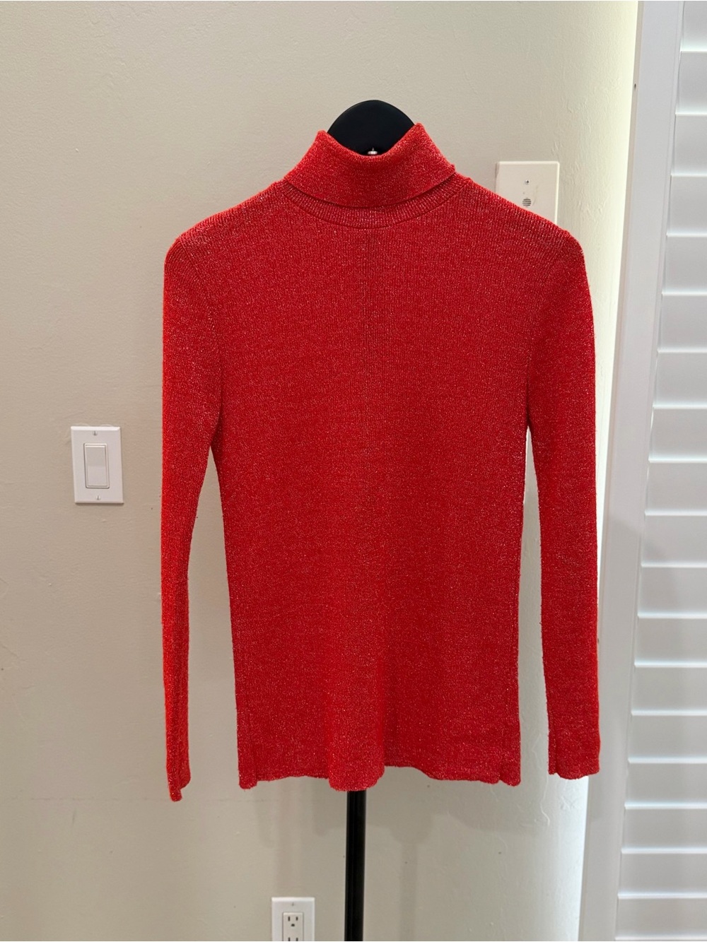 Vintage Late 80s Early 90s Jantzen Metallic Mock Neck Top Retro Glam Disco